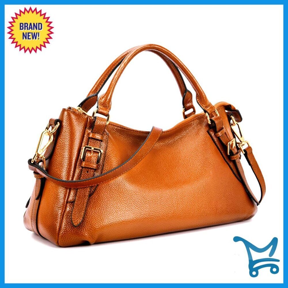 Medium Genuine Leather Hobo Satchel Crossbody Bag Top Handle